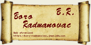 Boro Radmanovac vizit kartica